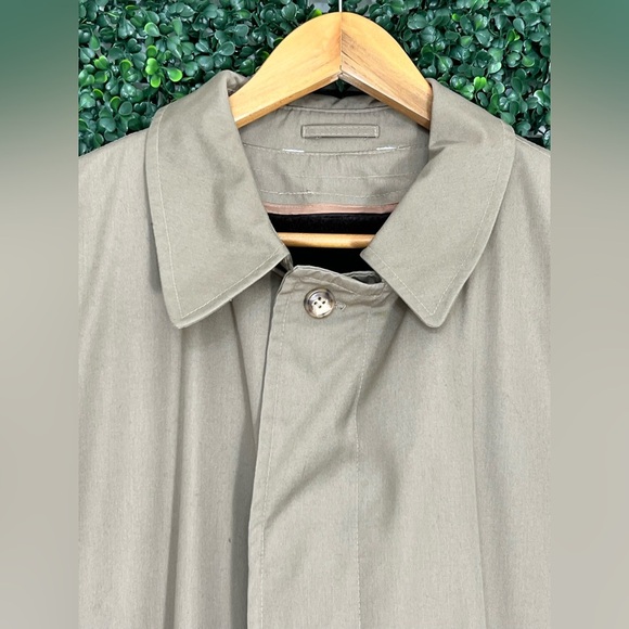 Vintage Clipper Mist All Weather Trench Coat Mens 42 Reg Removable Interior Tan - Picture 2 of 10